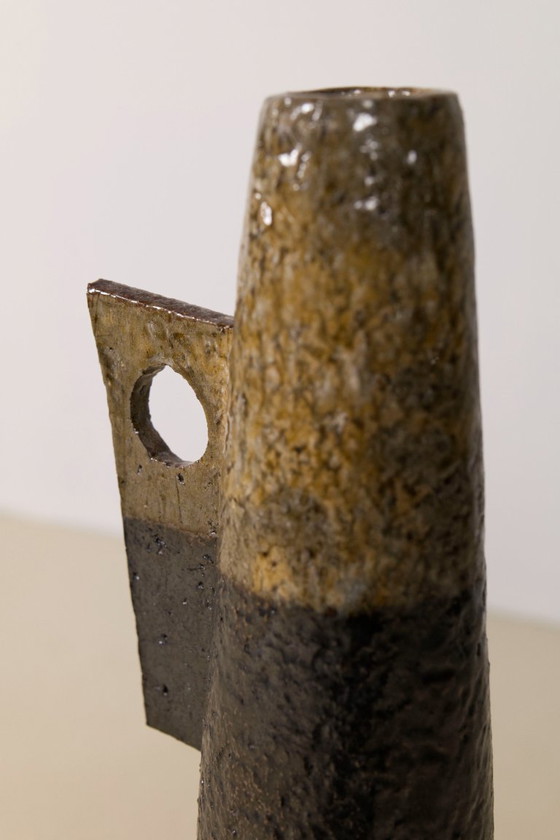 Image 1 of Large French Modernist Stoneware Vase