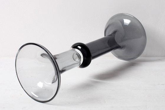 Image 1 of Vintage tweekleurige glazen vaas uit het midden van de 20e eeuw, Portugal, jaren 70.