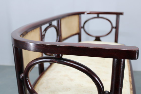 Image 1 of Josef Hoffmann Variation of Art Nouveau "Fledermaus" Sofa by Fischel
