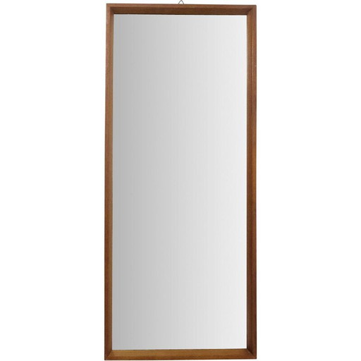 Miroir scandinave en bois vintage, 1960