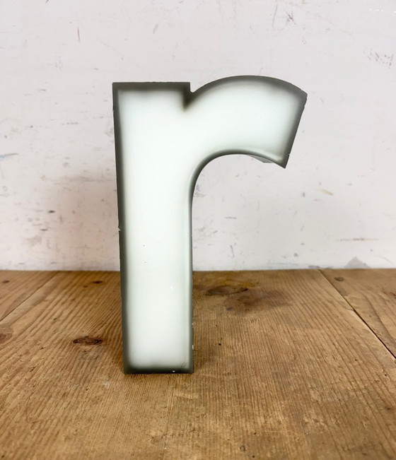 Image 1 of Vintage Grey Illuminated Letter R , 1970s