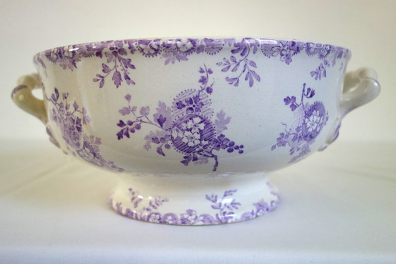 Image 1 of Soupière Longwy Modèle Hanoi Terre de Fer Début XXème