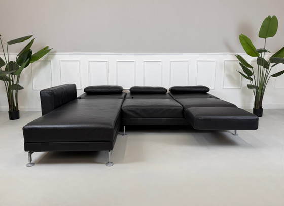Image 1 of Brühl Moule Ecksofa Leder Sofa Schlaffunktion Schwarz Jumbo