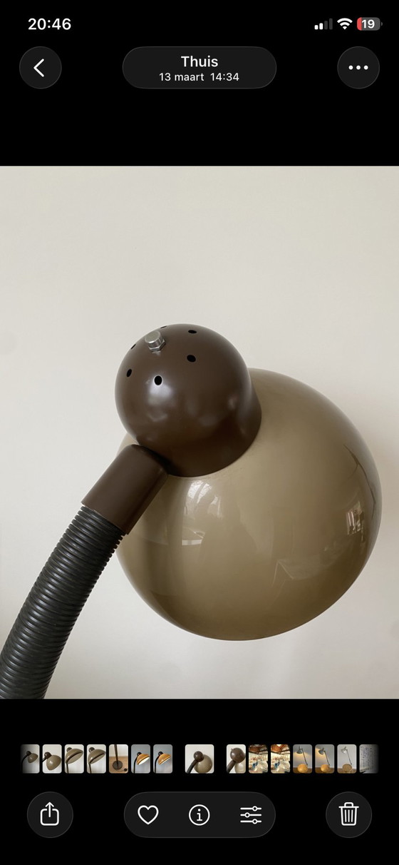 Lampada da terra/lampada a forma di fungo Dijkstra, rara e vintage, stile Space Age (anni '70) (photo 7 of 11)