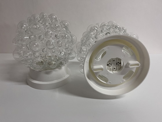 Image 1 of 2 stuks vintage helder glas Helena Tynell Bubble plafondlamp wandlamp