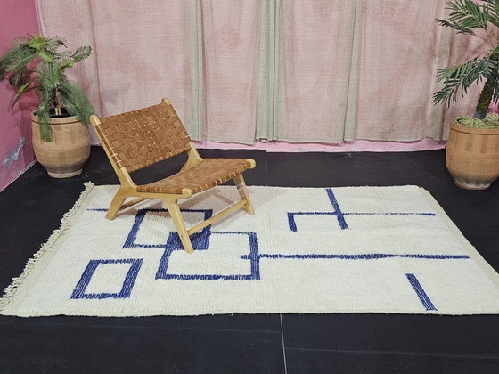 Alfombra bereber tradicional hecha a mano en pura lana, tamaño 1,5/2,5 m. – Ahrend, Wool (photo 7 of 8)