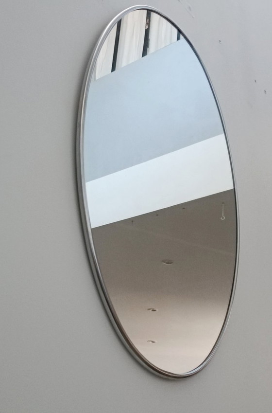Image 1 of Large chrome-plated metal mirror, Italy, 1970s