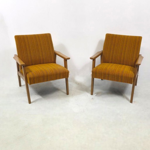 Vintage armchairs 1970s mid-century design – set of 2