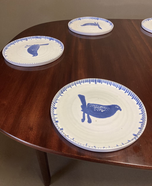 Set of 6 Entirely Handmade Plates