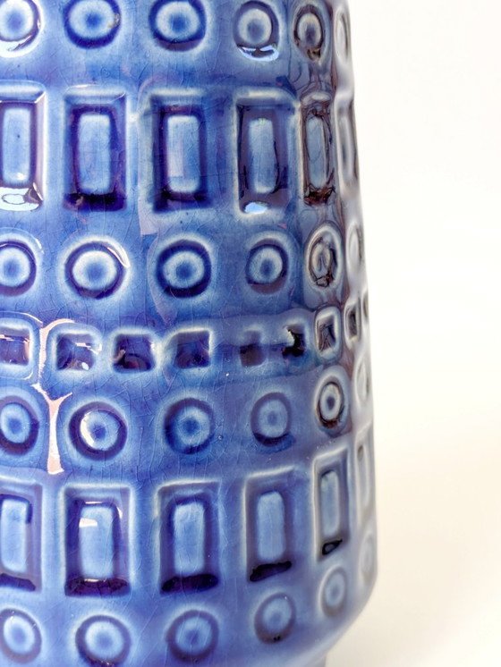 Image 1 of Vaso in ceramica Scheurich di metà secolo | Inka Decor Denim Blue | Germania Ovest