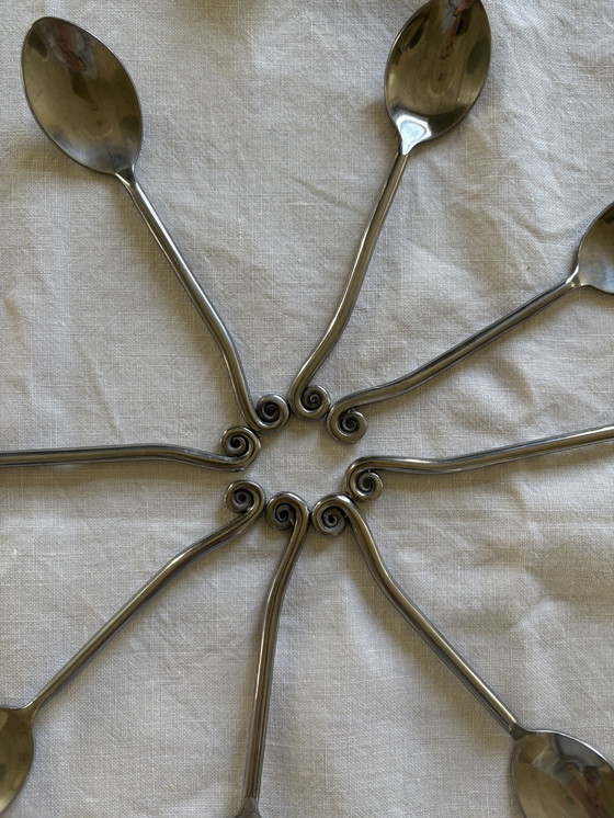 Image 1 of Service de table vintage français à motifs torsadés pour 8 personnes