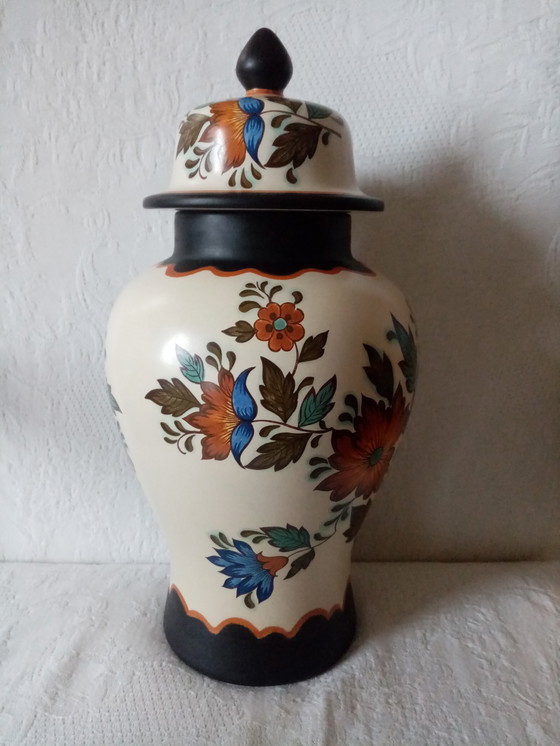 Image 1 of Vaso in ceramica olandese Gouda "Flora/436" 36 cm, anni '70