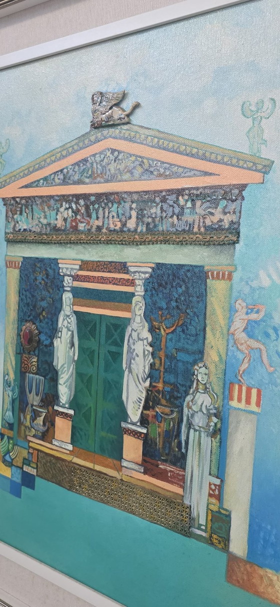 Image 1 of Unique and Exclusive Material Mosaic Painting with Relief "The Treasure of Sifnos" (1993)