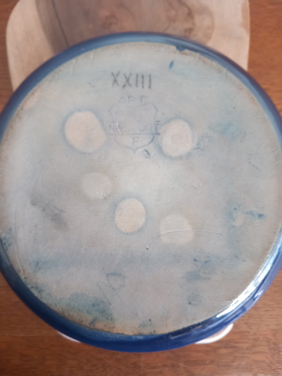 Image 1 of Rare ARC NIEUPORT Collector's Bowl – Cobalt Blue Glazed Stoneware – Vintage 1950 – 19 cm