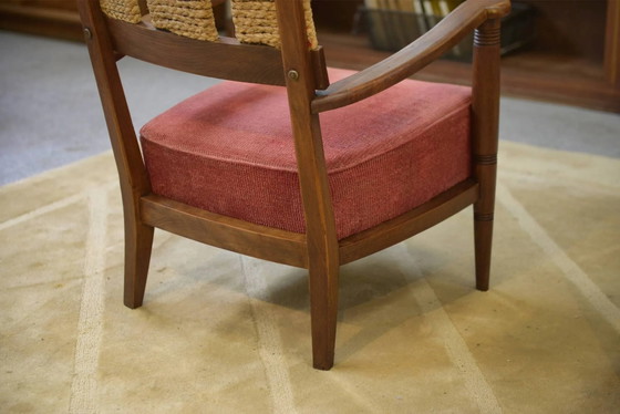 Brutalist pair of armchairs attributed to Audoux Minet, 1950s. – Audoux & Minet, Wood (photo 2 of 3)