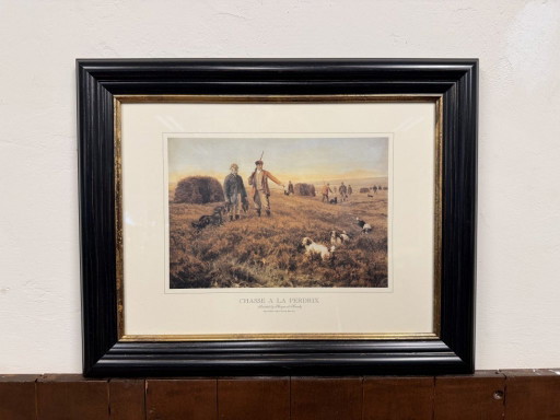 Stampa "Chasse a la perdix" a colori