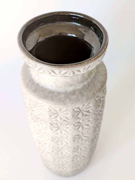 Image 1 of 1960 Grote Scheurich Keramische Vaas | Prisma Decor Grijs Blauw | West Duitsland