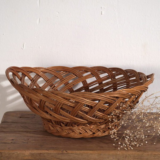 Kleine antieke rieten mand (ca. 1920) #3 – Decoratieve objecten, Wicker, Rattan, Rustic (photo 5 of 9)
