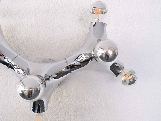 Image 1 of Lampe de plafond vintage Sputnik Gemini, style milieu du XXe siècle, par Gebrüder Cosack | Années 1970