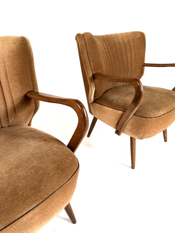 Set di 2 poltrone cocktail vintage in velluto anni '60 – Legno, Tessile (photo 5 of 9)