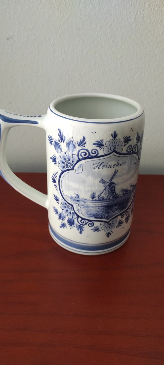 Image 1 of Set aus 2 Heineken-Bierkrügen in Delfter Blau, 1978