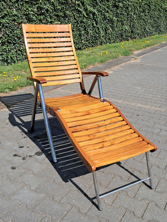 Image 1 of Stylist-Line Deckchair/Lounging Chair with Detachable Footrest and Cushion