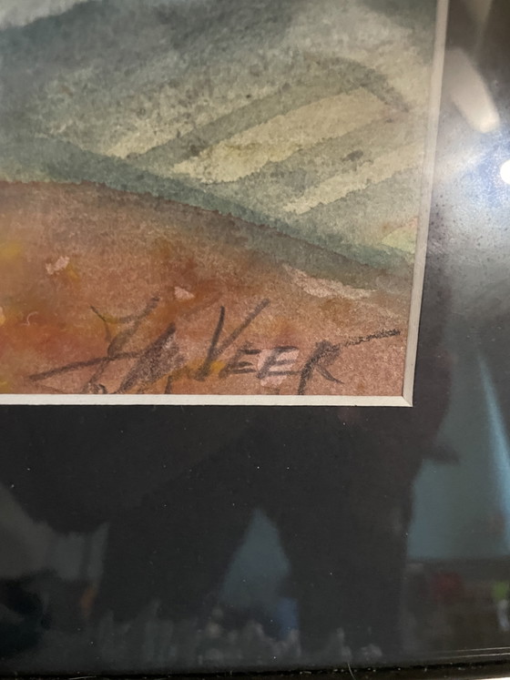 Image 1 of Deux ivrognes nus signés H Veer, tout comme le grand tableau hérité.