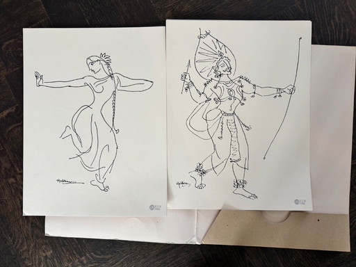 Serigraph prints of K.K. Hebbar