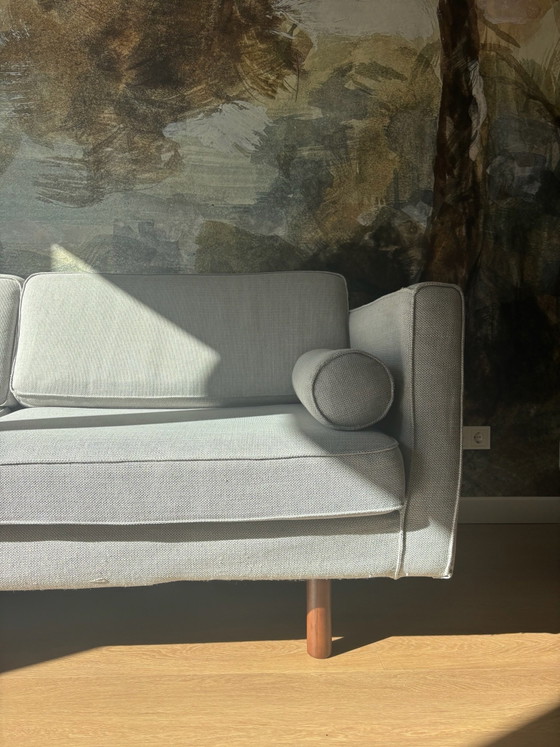 Divano 3 posti SOFACOMPANY Henry con pouf Douglas, Divani 2 posti, Cotone, Grigio (foto 3 di 8)