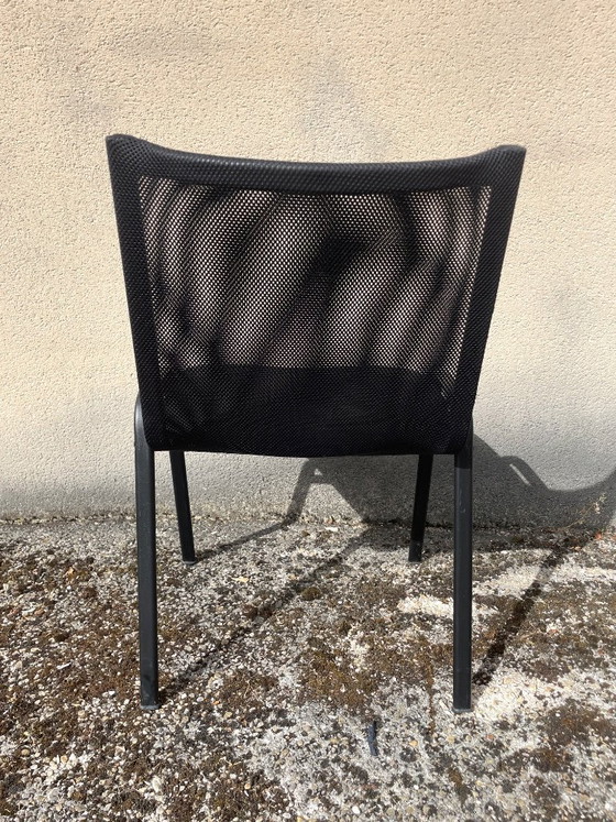 Image 1 of lot de 27 ChaiseS bureau réunion-visiteurs empilable maille noire/tissu.