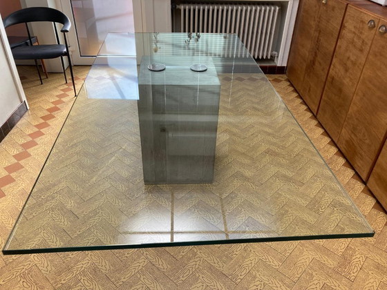 Image 1 of tavolo da pranzo in cemento e vetro di Saporiti, Italia 1960