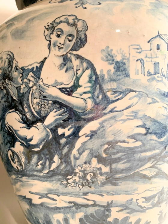 Große handbemalte Savona Keramik Vase, 1725 – Vasen (photo 8 of 13)