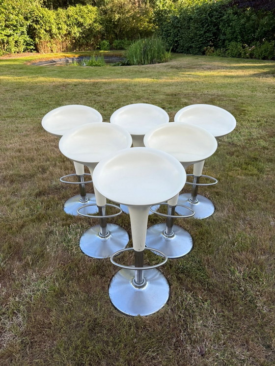 Image 1 of 6 x white Bombo Magis bar stools
