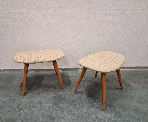 Set of 2 identical finfage footstools footstool