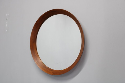 Miroir rond en teck Pedersen & Hansen des années 1960, Danemark