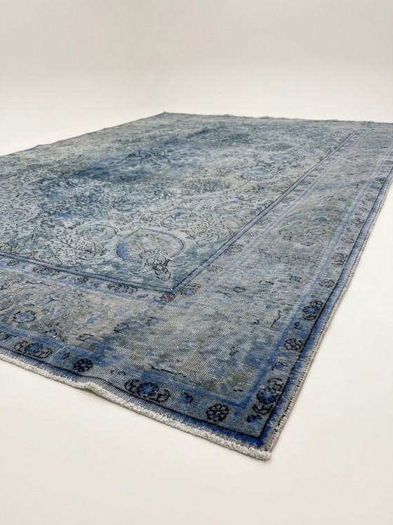 Large Persian Kerman Rug (384x296) | Hand-knotted Vintage Washed Aqua – Rugs & carpets, Wool (photo 6 of 7)