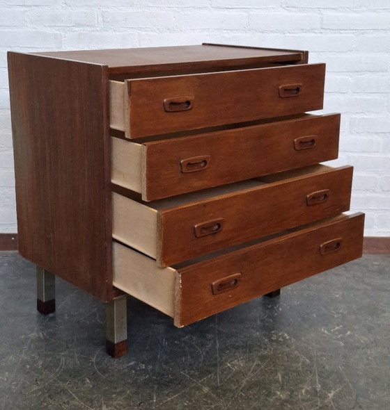 vintage ladenkastje, Ladekasten, Metaal, Hout, Bruin (foto 8 van 13)