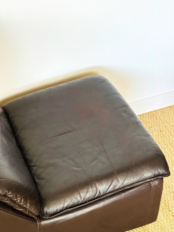 Image 1 of Canapé Modulaire et fauteuil vintage en Cuir, Allemagne, 1970, Set de 4