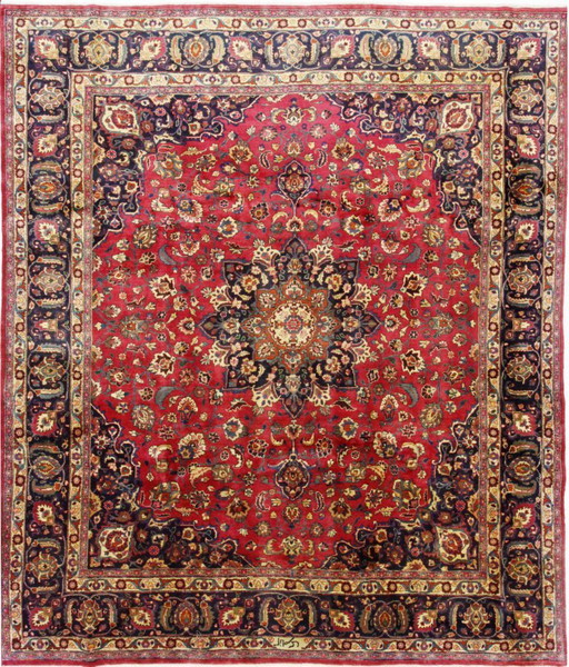 Original Perserteppich Keschan,Kashan Rot 331 x 286 cm Top Zustand Klassik Alt