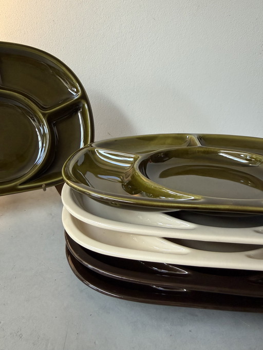 Set of 6 vintage plates | French ceramic | Sèvres stamp | 1960s/70s