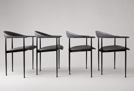 Image 1 of 4 Fasem P40 lederen fauteuils, Vegni & Gualtierotti, ca.90s