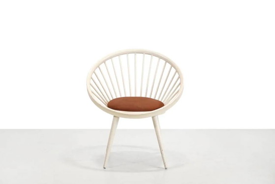 White Yngve Ekström Cirkle chair with leather cushion – Swedese, Dining chairs, Wood, Scandinavian (photo 8 of 8)