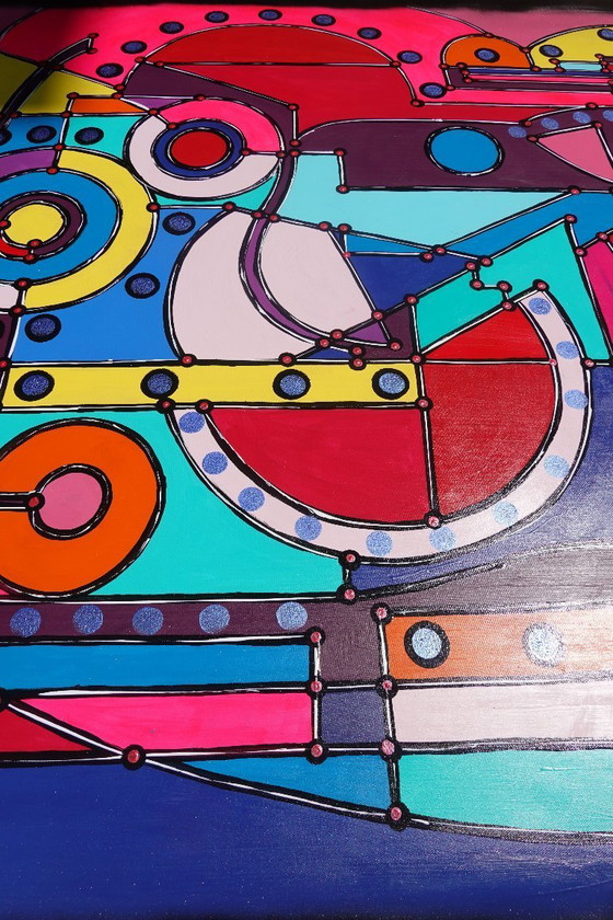Image 1 of  Cubism A1353 - abstract painting on XXL canvas
