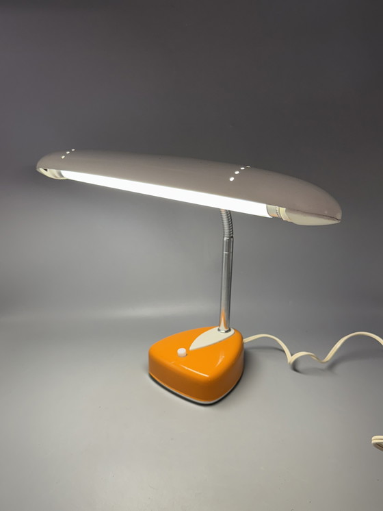 Image 1 of Zeldzame Matsushita / National tafellamp – model FS-193E – beige/oranje – 1970