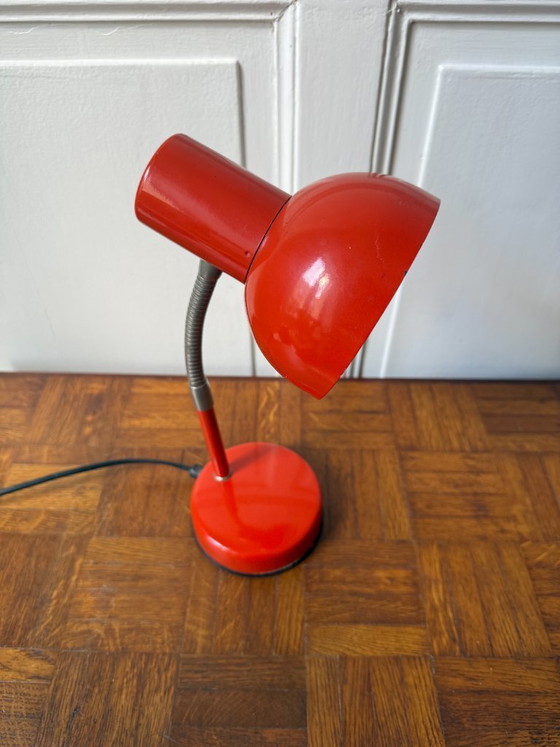 Image 1 of Rode metalen bureaulamp