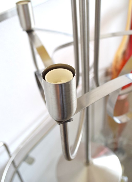 Image 1 of Lampada da tavolo Habufa Serpentine - Mid-Century Modern - Tre sorgenti luminose - Acciaio inossidabile