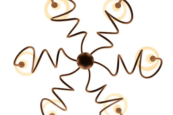 Image 1 of Moderner Metall-Kronleuchter, 6-flammig.