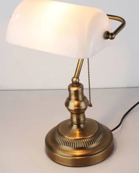 Image 1 of weiße Bankierslampe