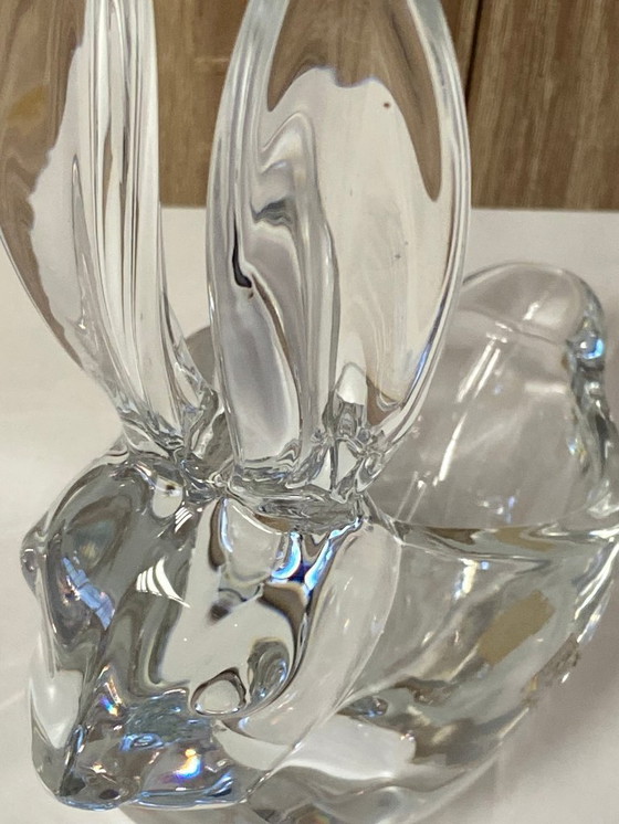 Image 1 of Sculpture Sujet Zoomorphe Lapin en Cristal Massif France Vannes-le-Châtel Art