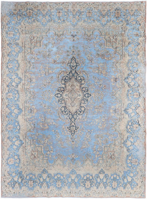 Tappeto orientale originale annodato a mano, stile Art Modern vintage, 408 x 294 cm, condizioni eccellenti